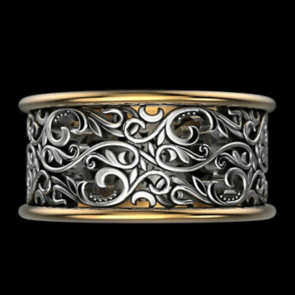 New 925 Sterling silver Unique Ring Beautiful Pattern - Picture 2 of 3